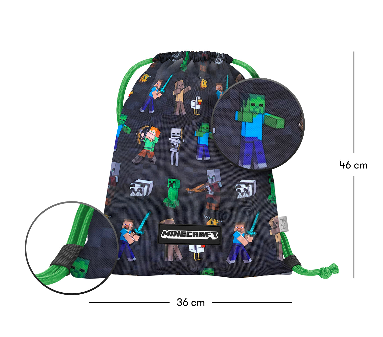 baagl-gym-sacks-minecraft-sac-de-gym-minecraft-mousqueton image 3