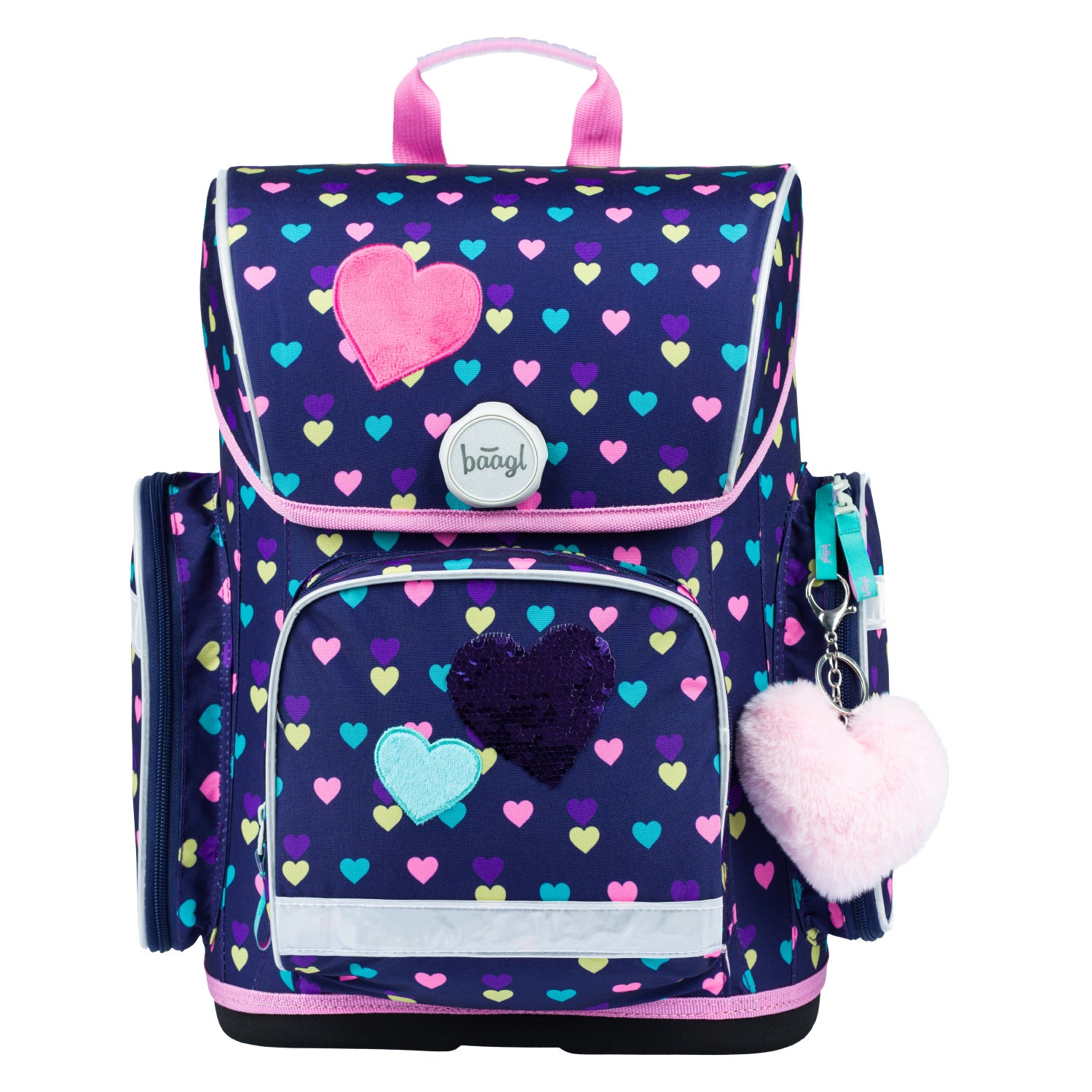 baagl-ergo-pink-hearts-cartable-rose-19-l-ergonomique image 1