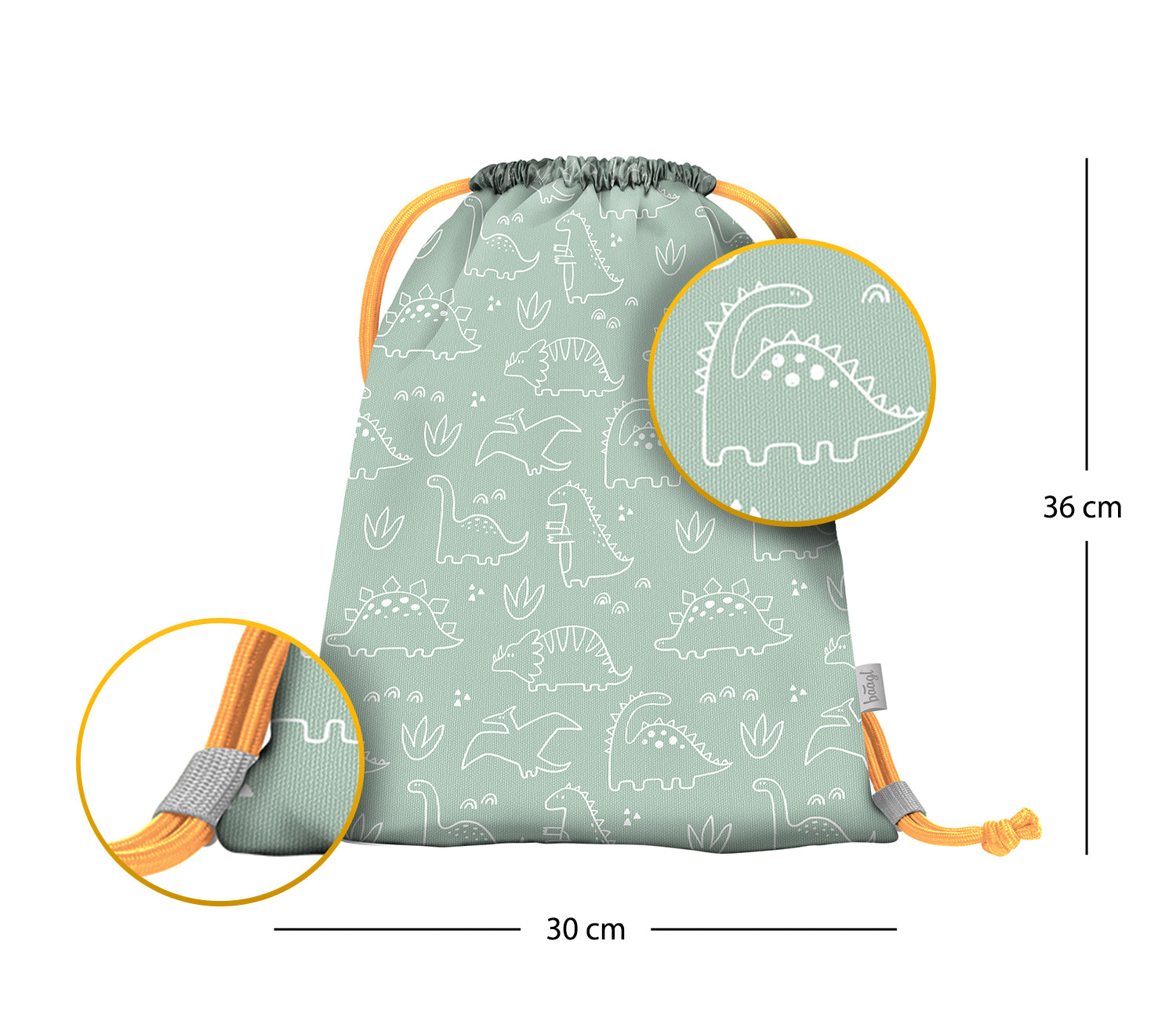 baagl-gym-sacks-dino-sac-de-sport-enfant-maternelle-dinosaure image 3