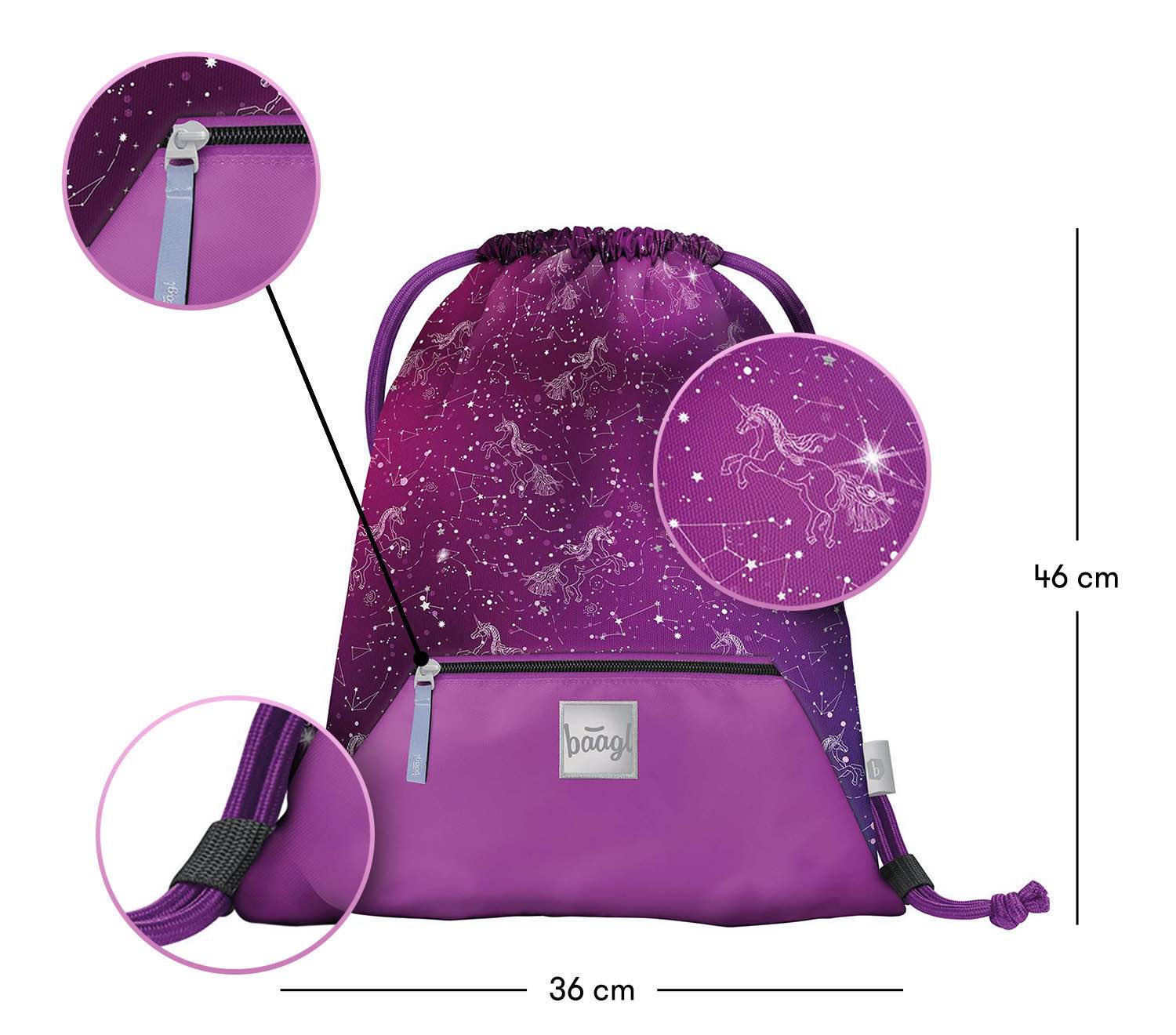 baagl-unicorn-universe-sac-gym-poche-zipp-e image 3