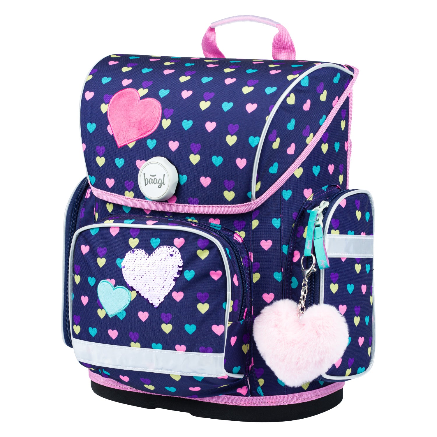 baagl-ergo-pink-hearts-cartable-rose-19-l-ergonomique image 2