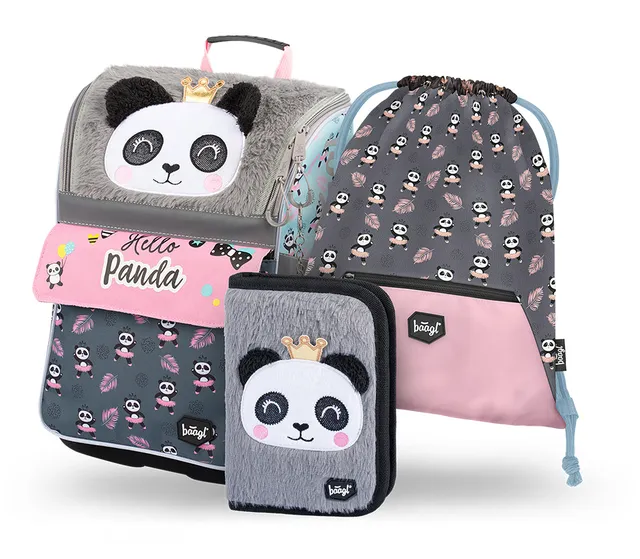 baagl-zippy-panda-cartable-ensemble-scolaire-3-pi-ces image 1
