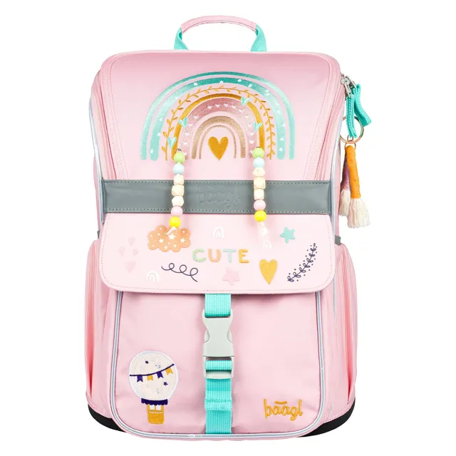 baagl-zippy-pink-rainbow-cartable-fille-18-l-ergonomique image 1