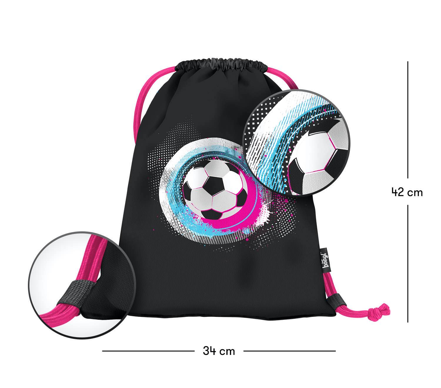 baagl-football-pink-sac-gym-rose-enfant image 3