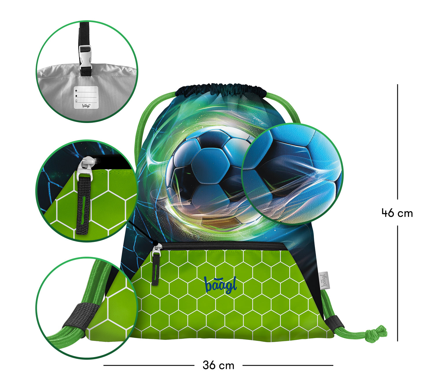 baagl-football-ball-sac-gym-enfant-poche-zip-ballon-foot image 3