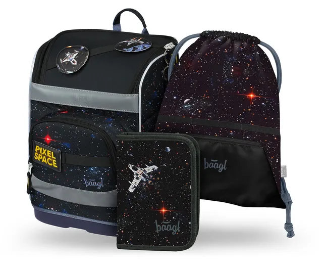 baagl-zippy-plus-ensemble-cartable-pixel-space-cp-gar-on image 1