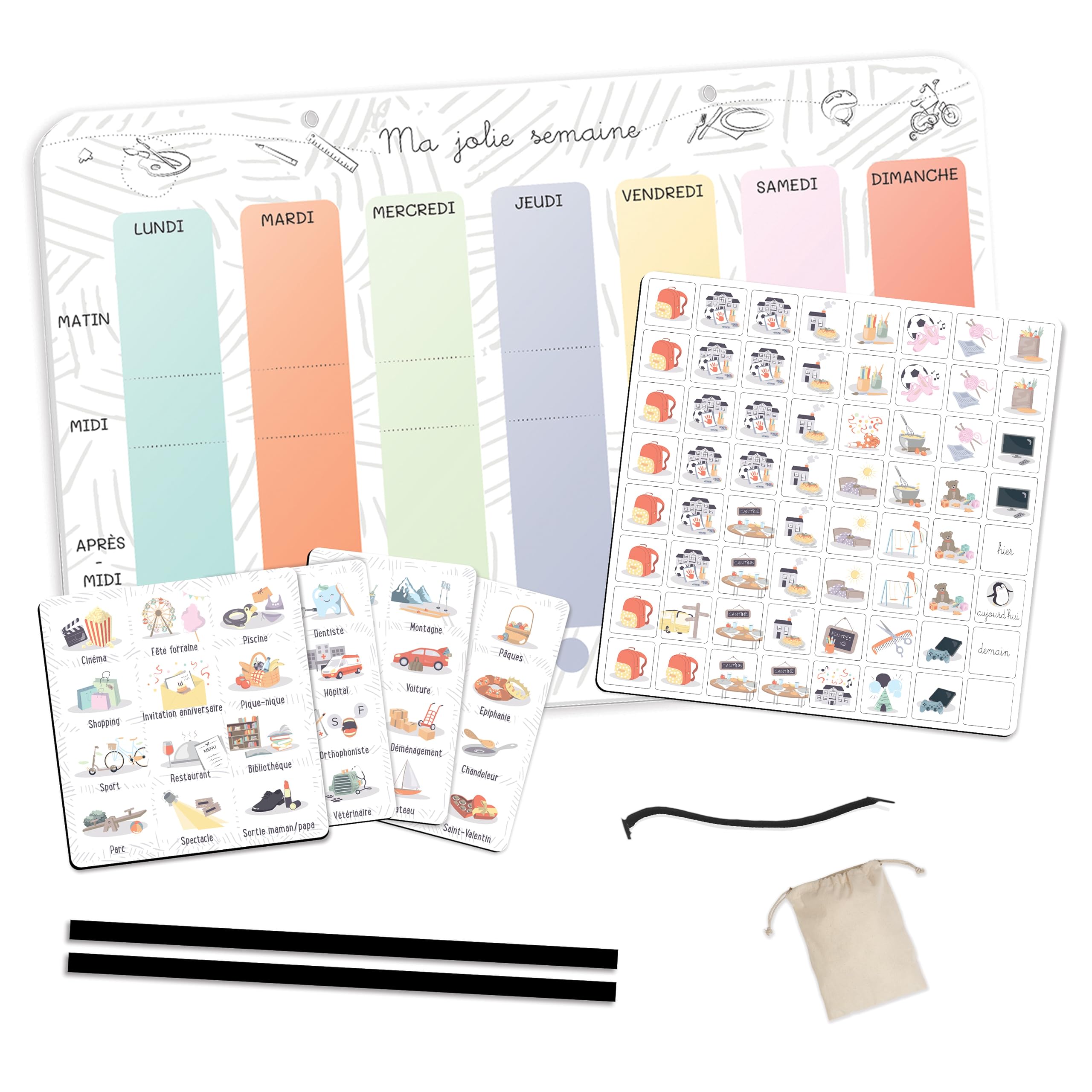 atelier-gigogne-autonomie-semainier-enfant-magn-tique-100-magnets image 2