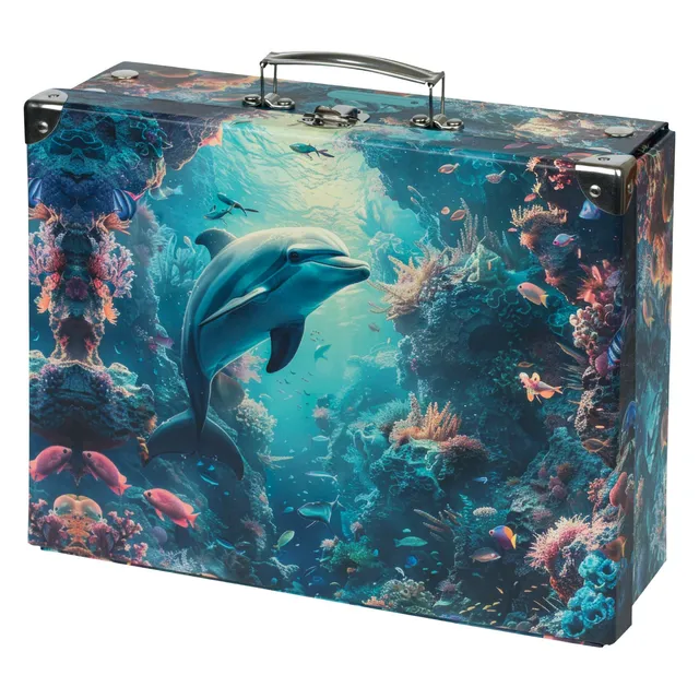 baagl-dolphin-mallette-scolaire-pliable-papier-lamin image 1