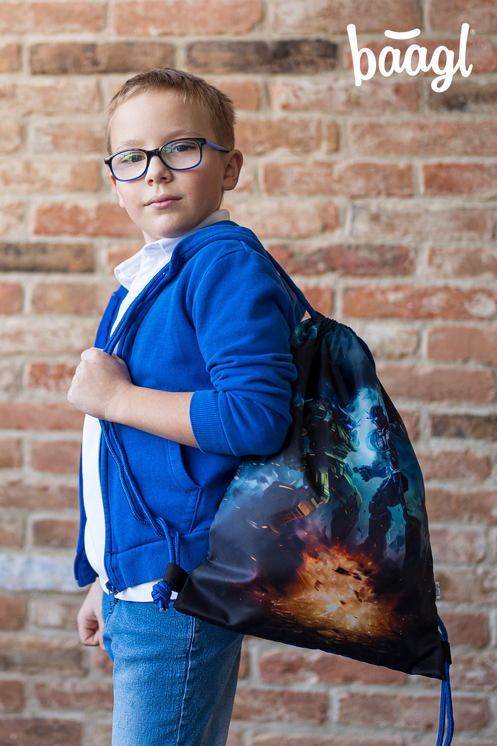 baagl-gym-sacks-robots-sac-de-sport-enfant-mousqueton image 4