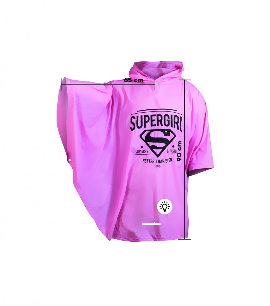 baagl-supergirl-stay-calm-sac-dos-scolaire-poncho-pluie image 8