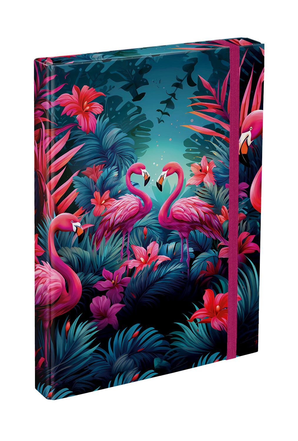 baagl-notebook-folders-chemise-a4-flamingos-rose image 1