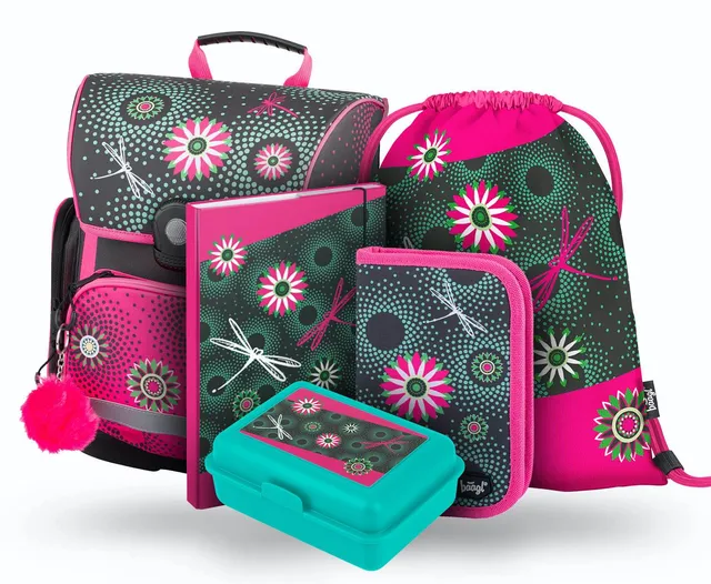 baagl-flowers-ii-cartable-cp-fille-fleurs-vert-18-l image 1