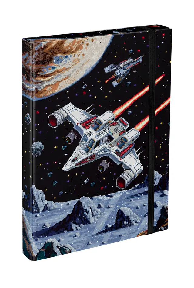 baagl-notebook-folders-pixel-space-chemise-a4-lastique image 1