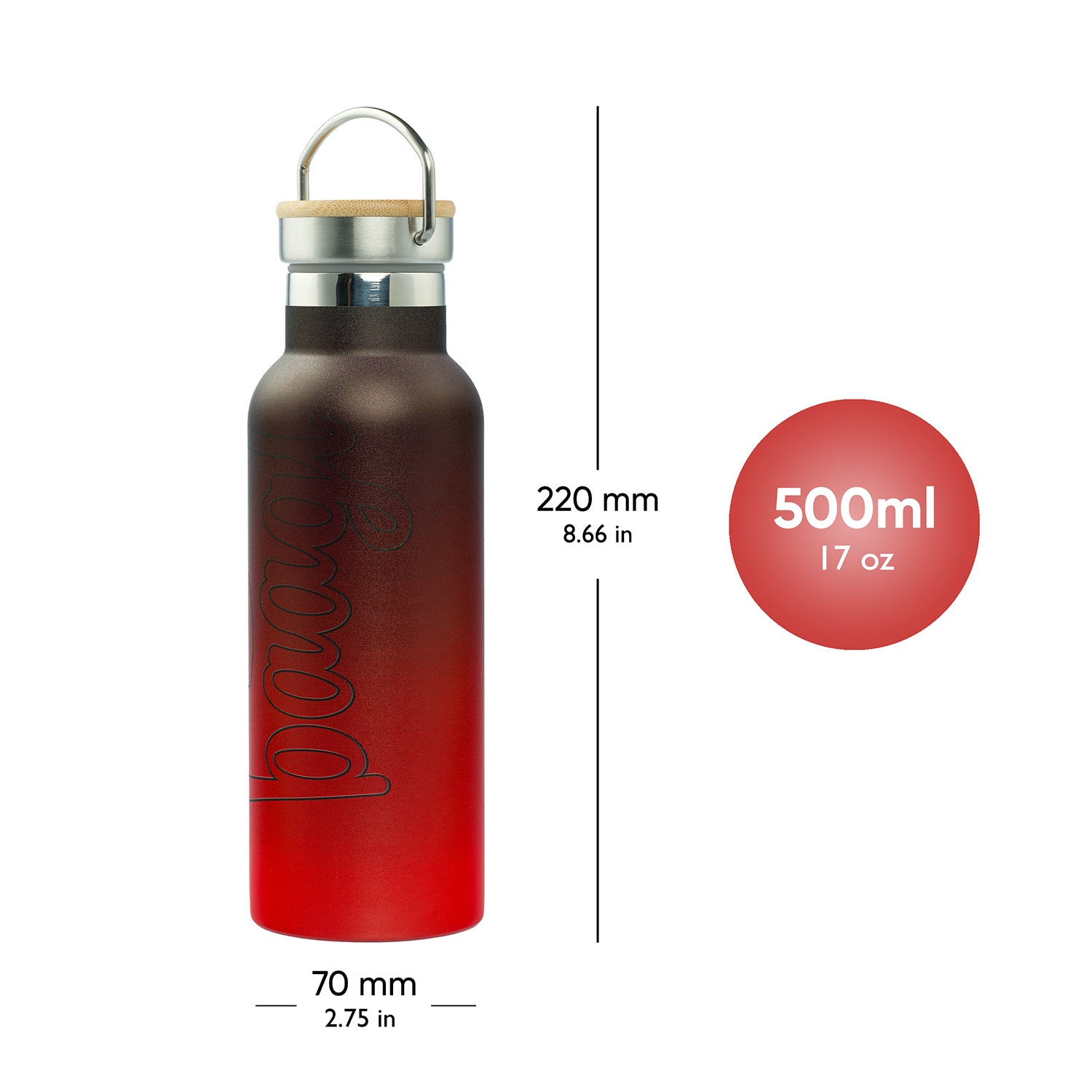 baagl-gradient-gourde-thermos-inox-500-ml-rouge-noir image 4