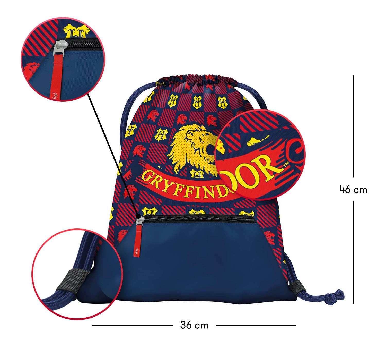 baagl-harry-potter-gryffondor-sac-de-gym-poche image 3