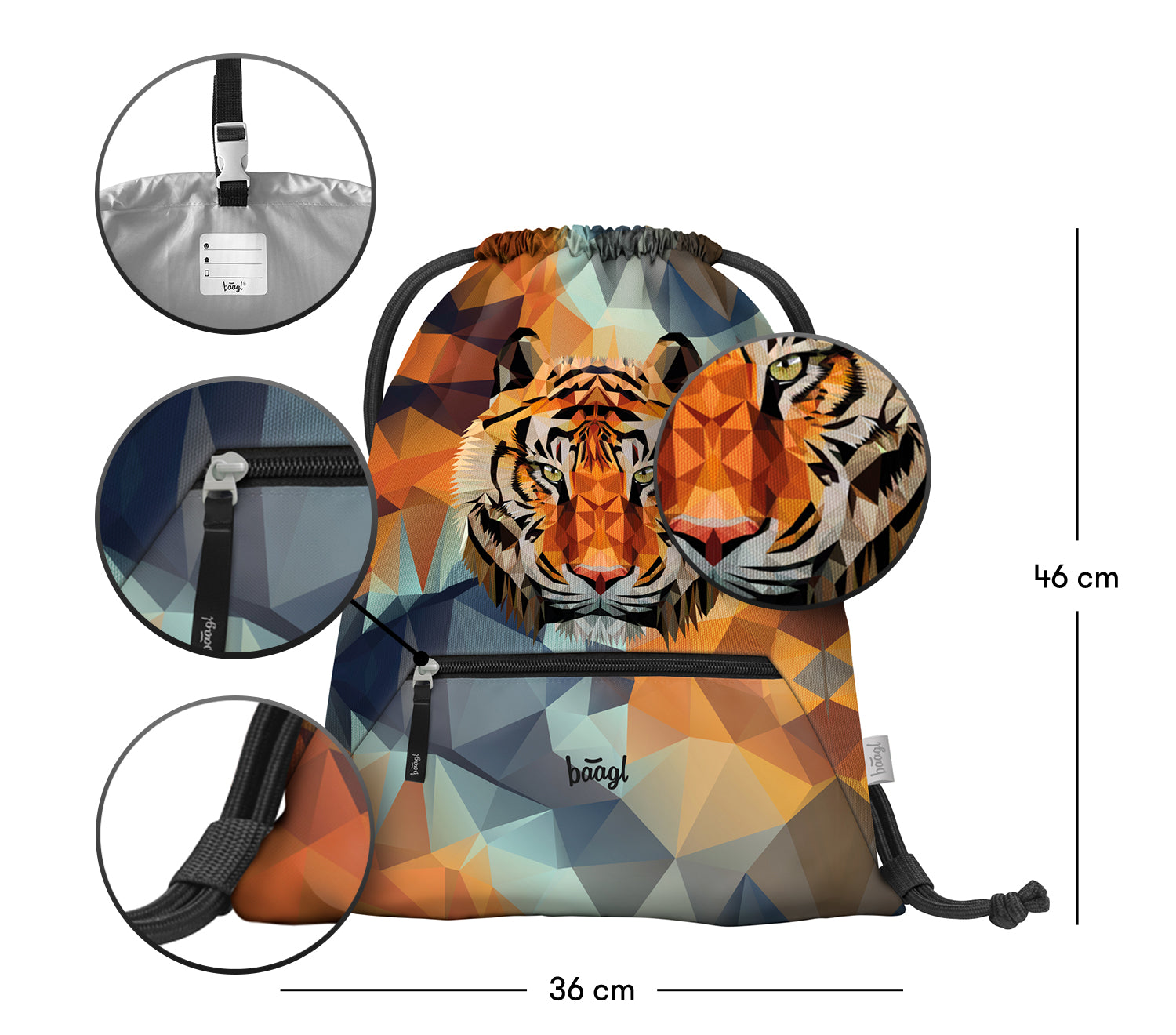 baagl-tiger-sac-de-gym-poche-zipp-e-tigre image 3