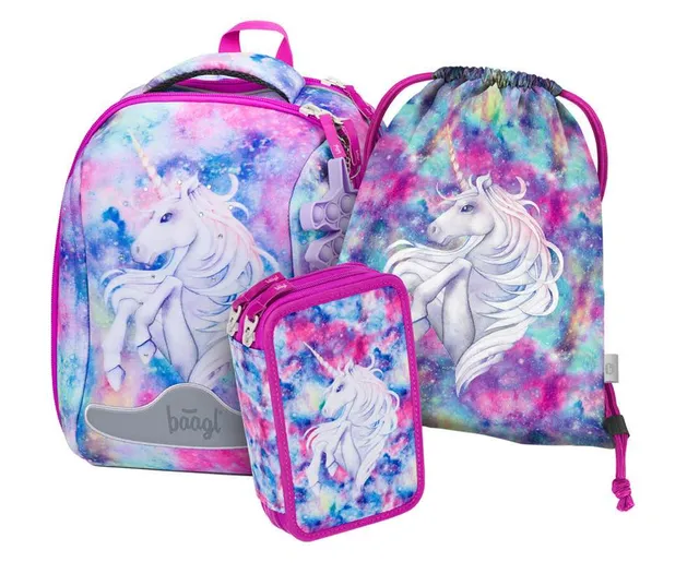 baagl-shelly-unicorn-ensemble-scolaire-cartable-3-pi-ces image 1