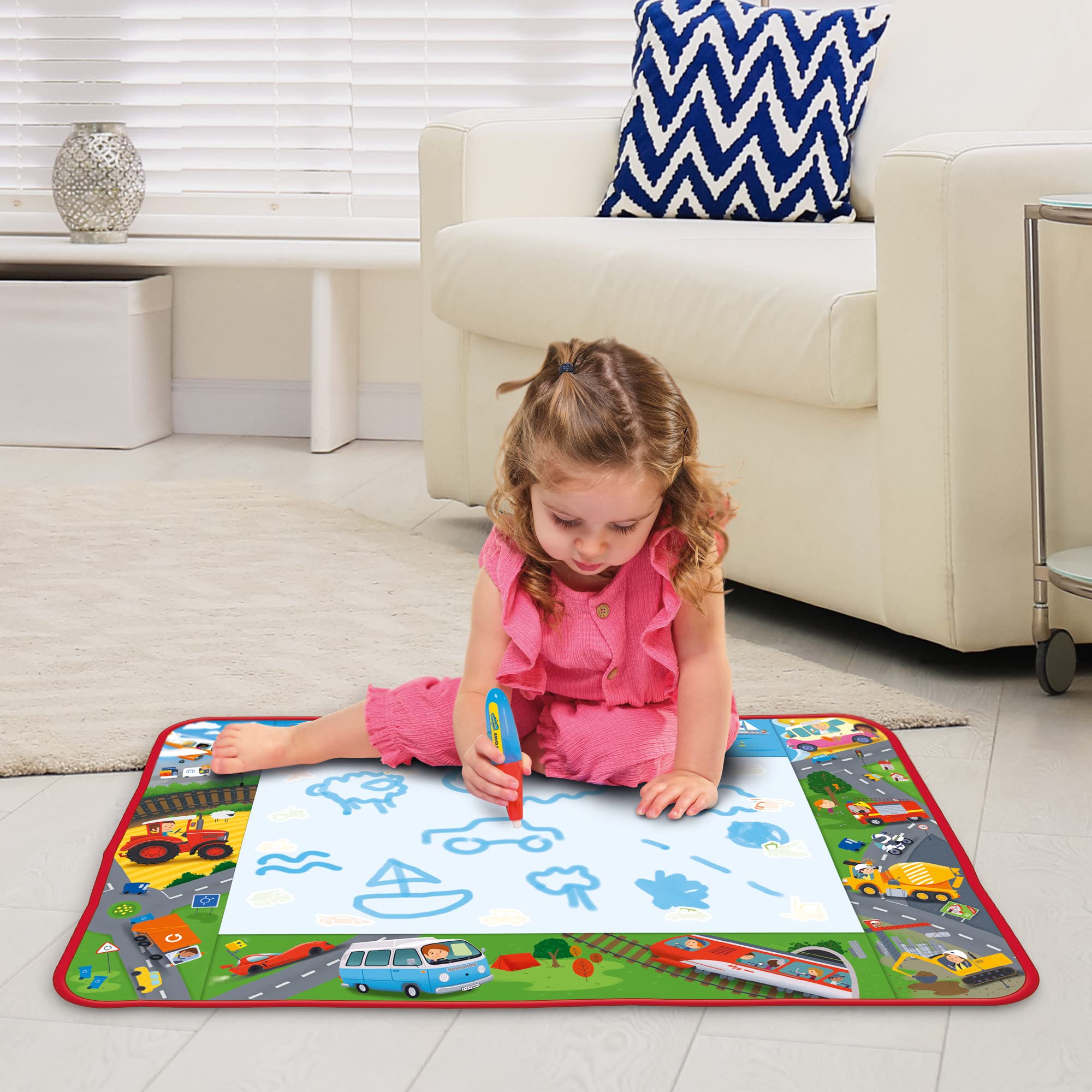 aquadoodle-large-mat-tapis-dessin-eau-v-hicules-75x55-cm image 3