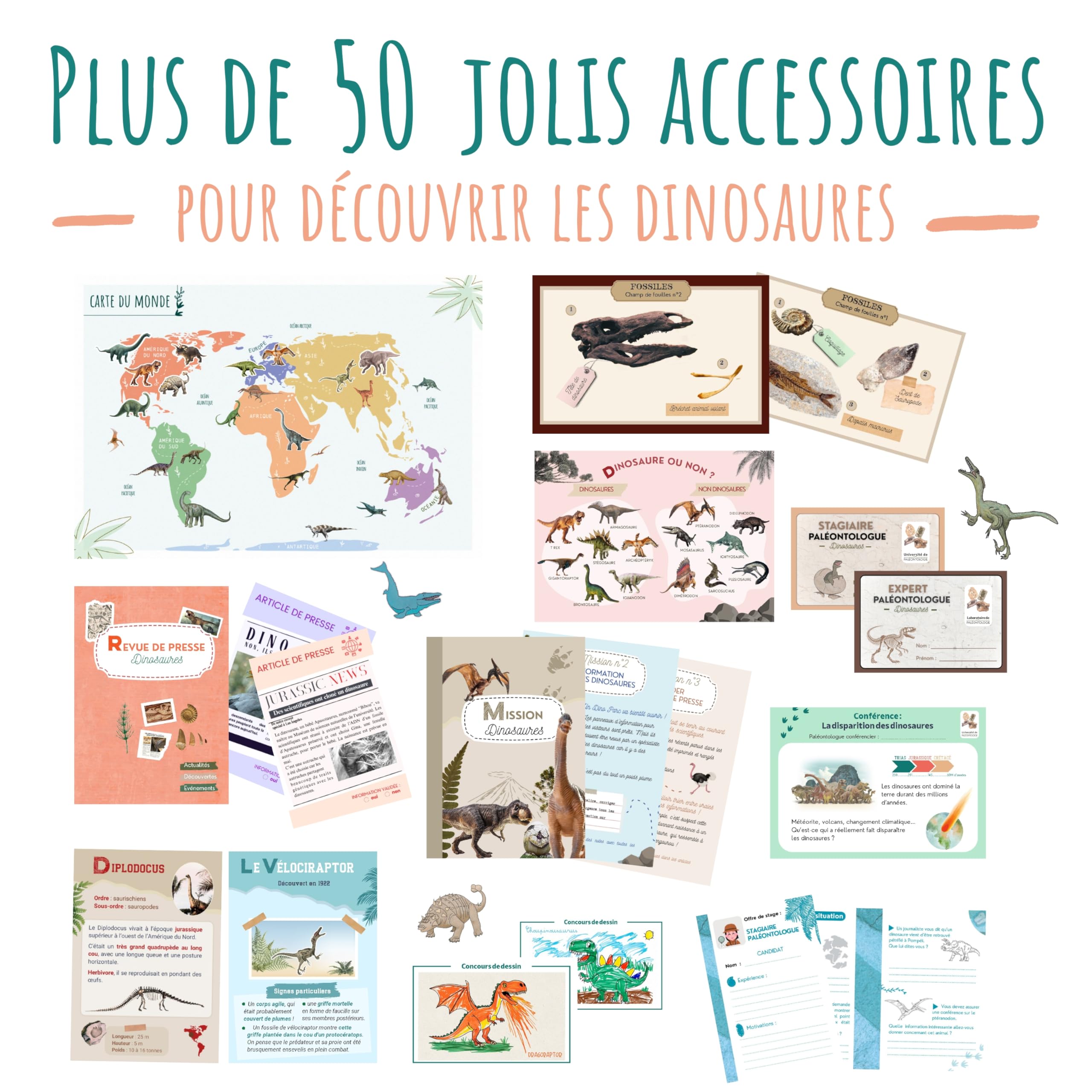 amulette-mission-dinosaures-kit-jeu-pal-ontologue-50-accessoires image 2