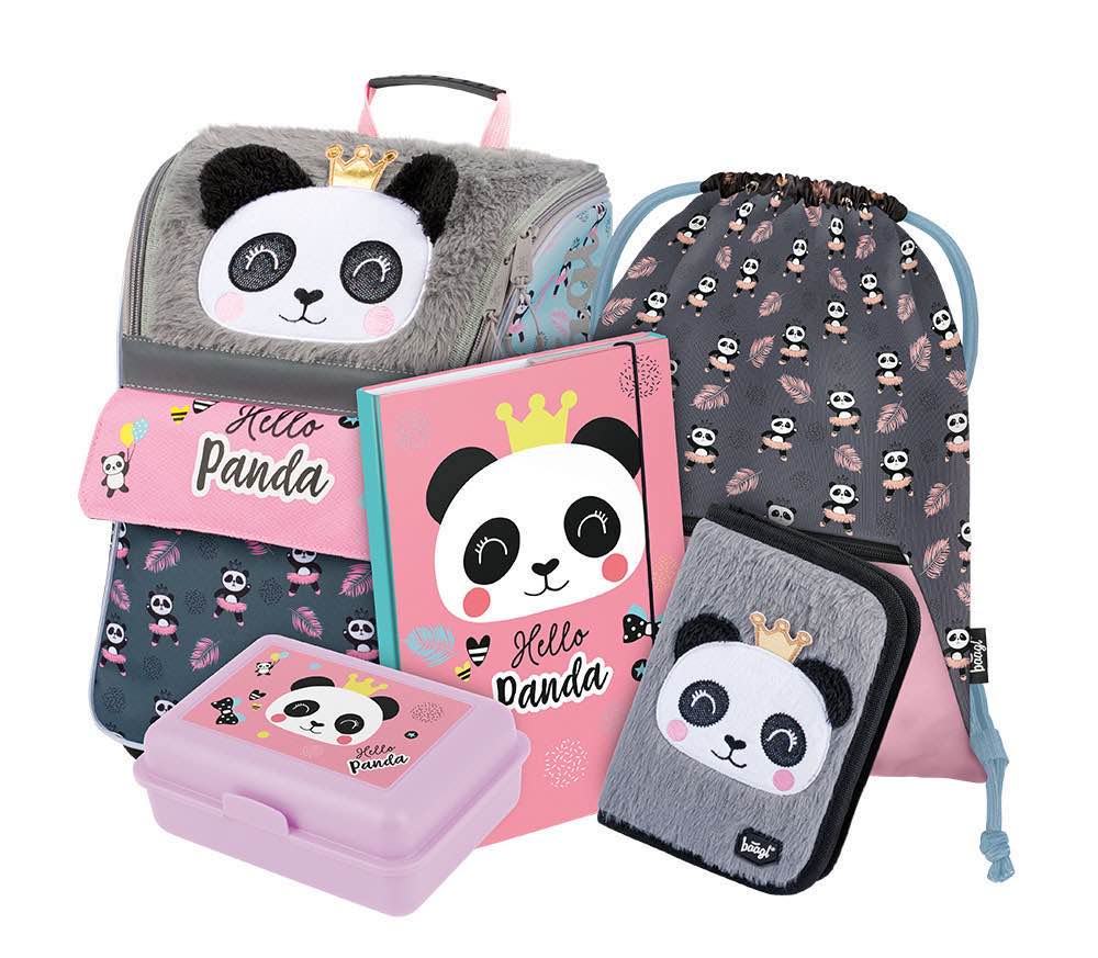 baagl-zippy-panda-ii-cartable-ensemble-3-pi-ces-fille image 1