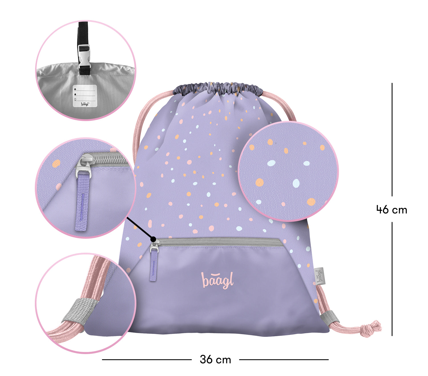 baagl-pets-sac-gym-poche-zipp-e-avec-mousqueton image 3
