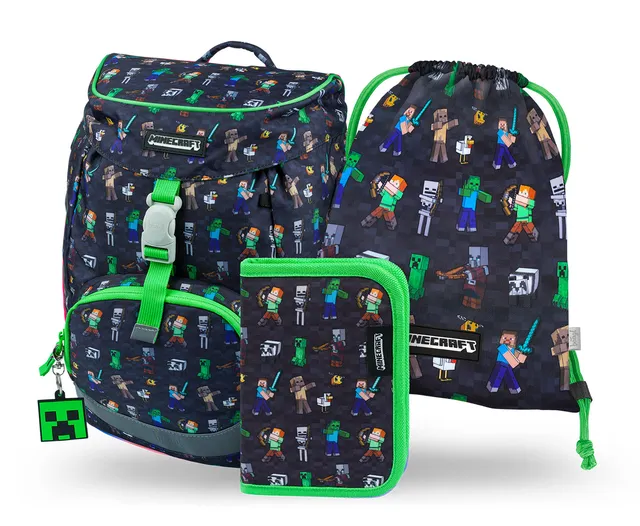 baagl-airy-minecraft-sac-dos-gar-on-set-3-pi-ces image 1