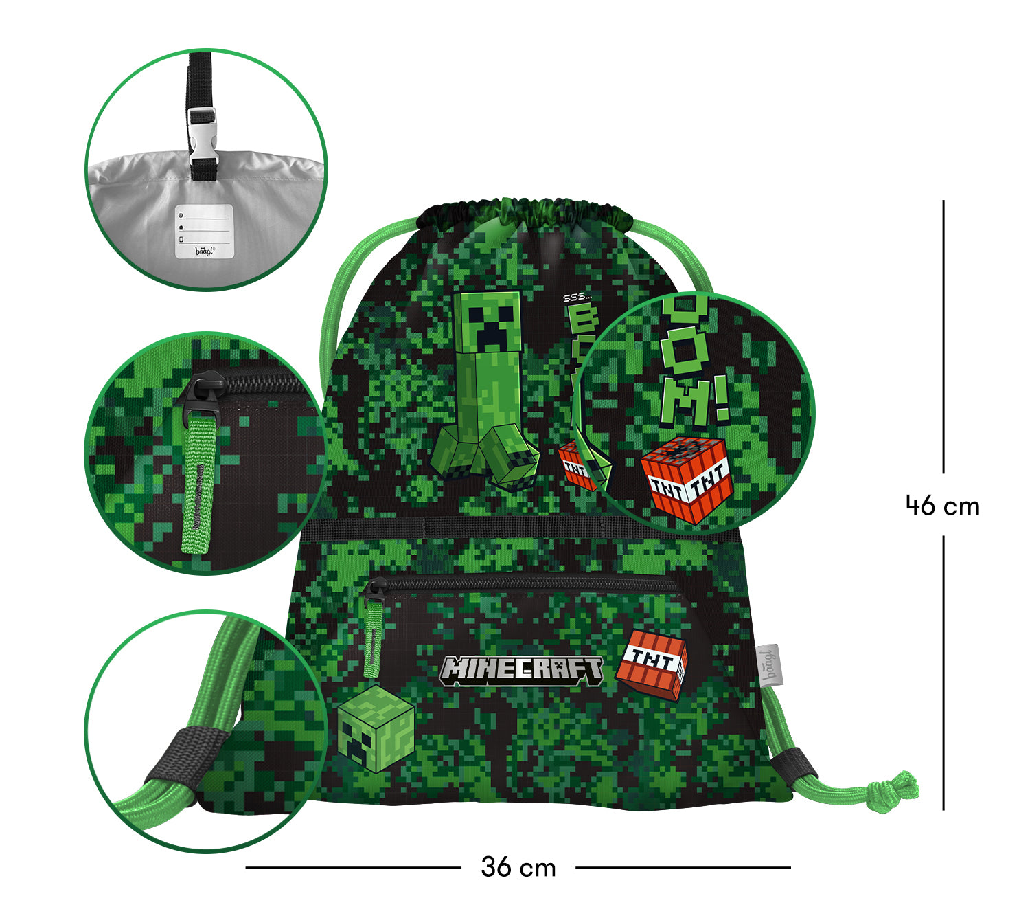 baagl-minecraft-boom-sac-de-gym-poche-zipp-e image 3