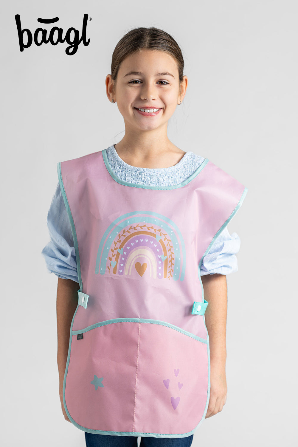 baagl-pink-rainbow-tablier-enfant-peinture-lavable image 6