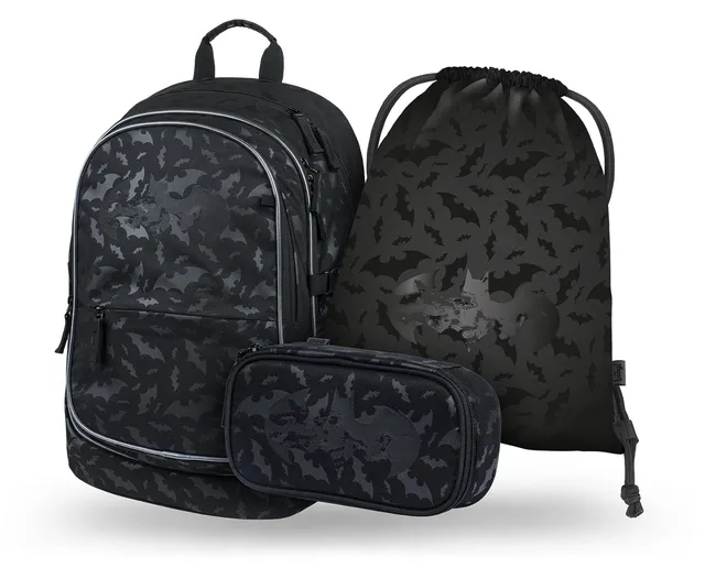 baagl-core-batman-black-set-scolaire-sac-dos-noir image 1