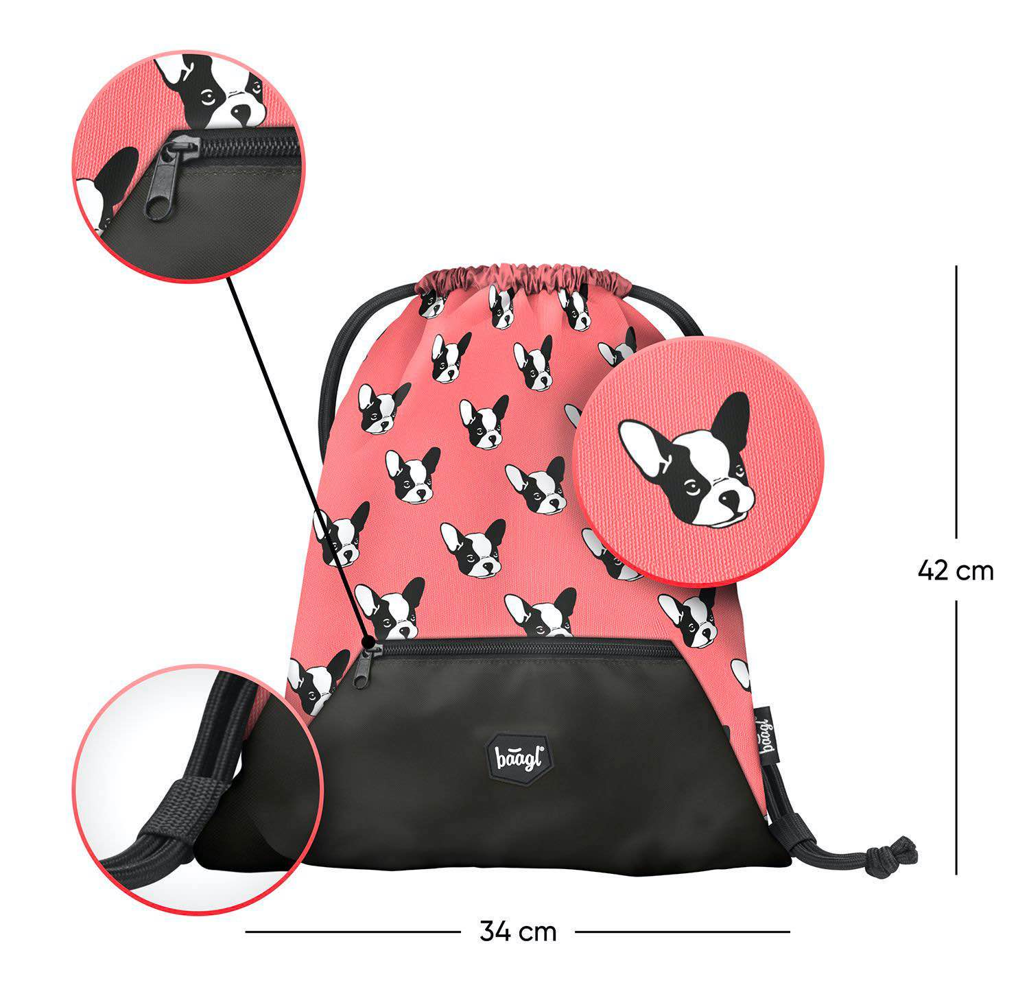 baagl-doggie-sac-de-gym-poche-zipp-e-chien image 2