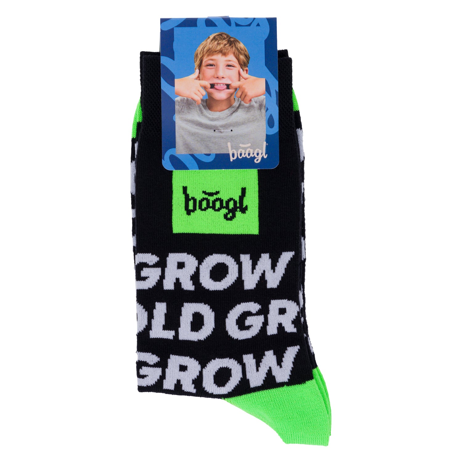 baagl-chaussettes-noires-grow-bold-coton-enfant image 3