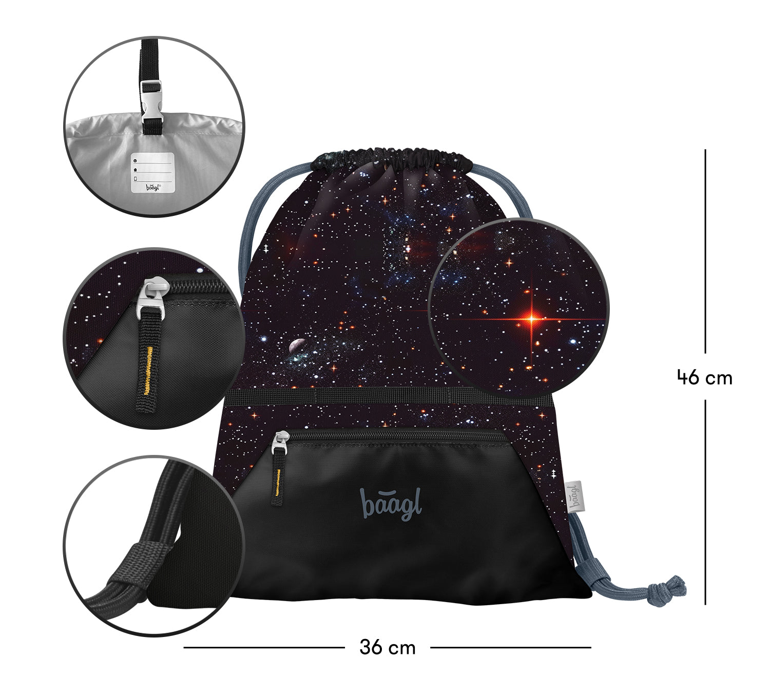 baagl-pixel-space-sac-de-gym-poche-zipp-e-enfant image 3