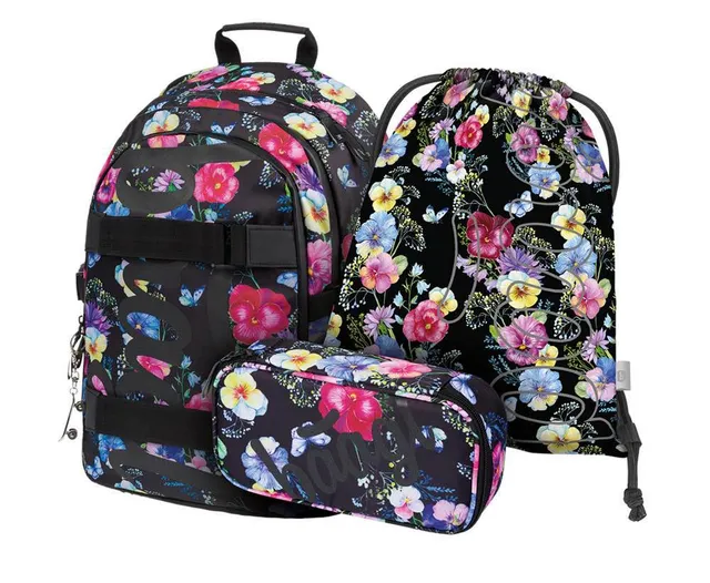 baagl-skate-set-scolaire-flowers-sac-25-l-3-pi-ces image 1