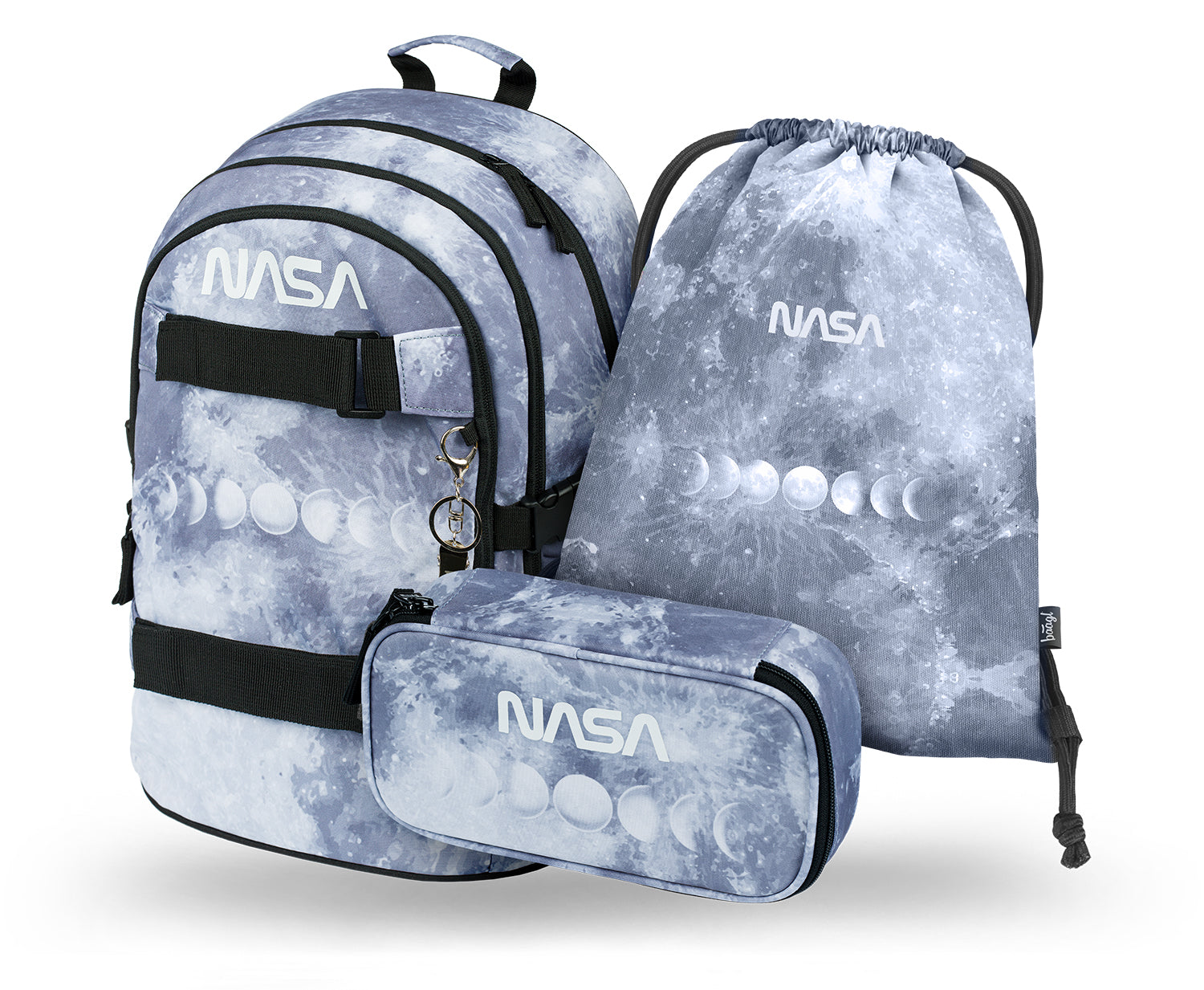 baagl-skate-nasa-grey-sac-dos-scolaire-25-l-3-pi-ces image 1
