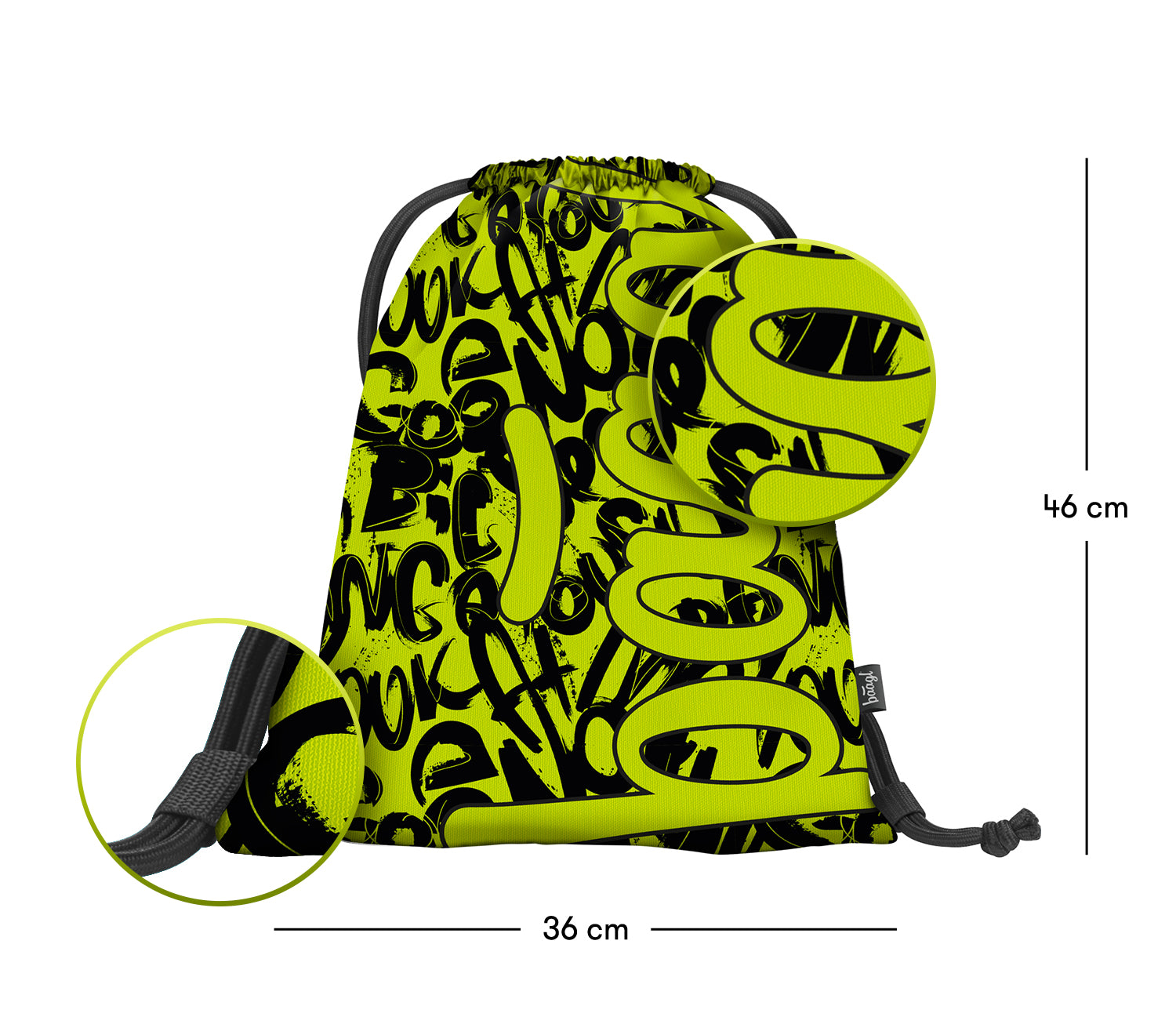 baagl-lime-sac-de-gym-vert-lavable-enfant image 3