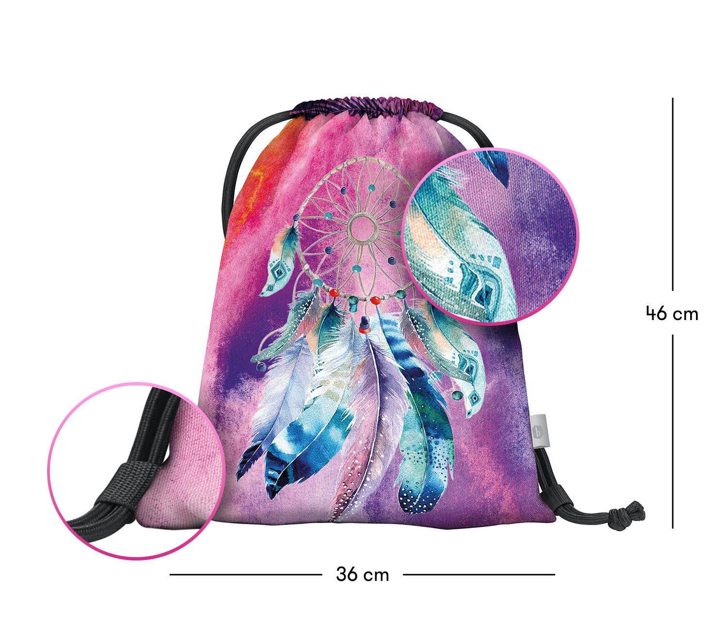 baagl-gym-sacks-dream-catcher-sac-de-gym-fille-lavable image 3