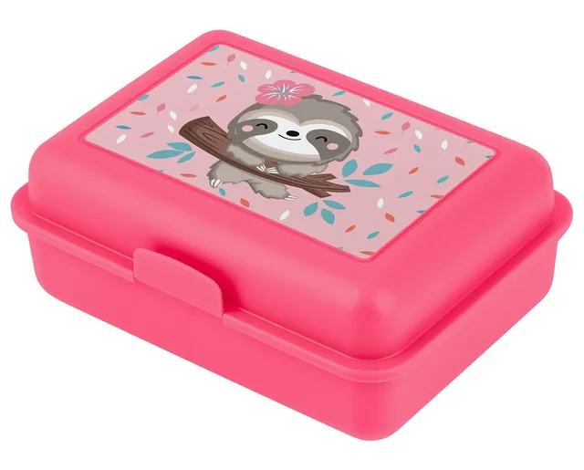 baagl-sloth-lunch-box-enfant-rose-compartiment image 1