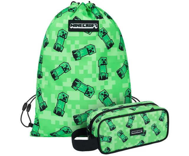 baagl-school-sets-minecraft-creeper-trousse-sac-sport-2-pi-ces image 1