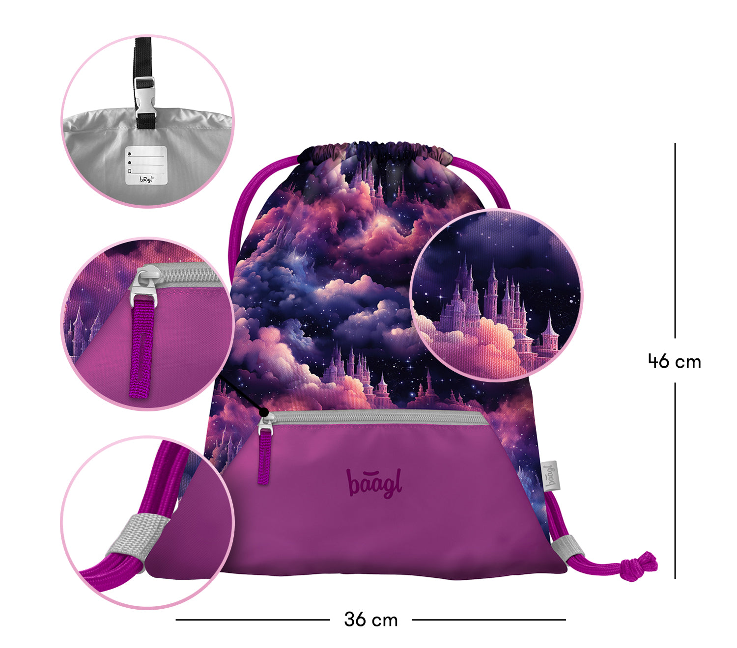 baagl-gym-sacks-royal-unicorn-sac-poche-zipp-e image 3