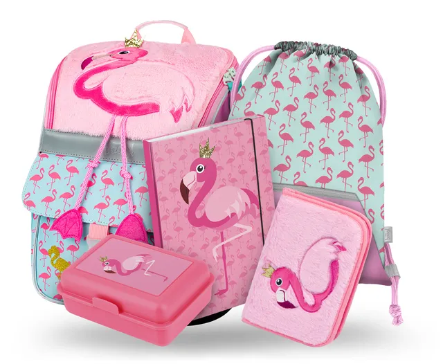 baagl-zippy-flamingo-ii-cartable-3-pi-ces-flamant-rose image 1