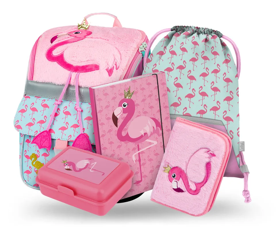 baagl-zippy-flamingo-ii-cartable-3-pi-ces-flamant-rose image 1