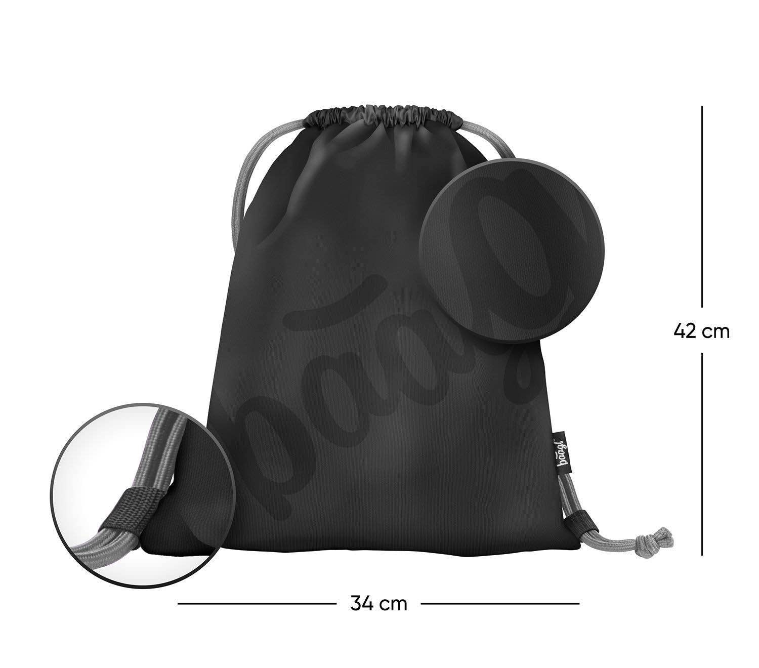 baagl-gym-sacks-sac-gym-logo-black-lacets-lavable image 2