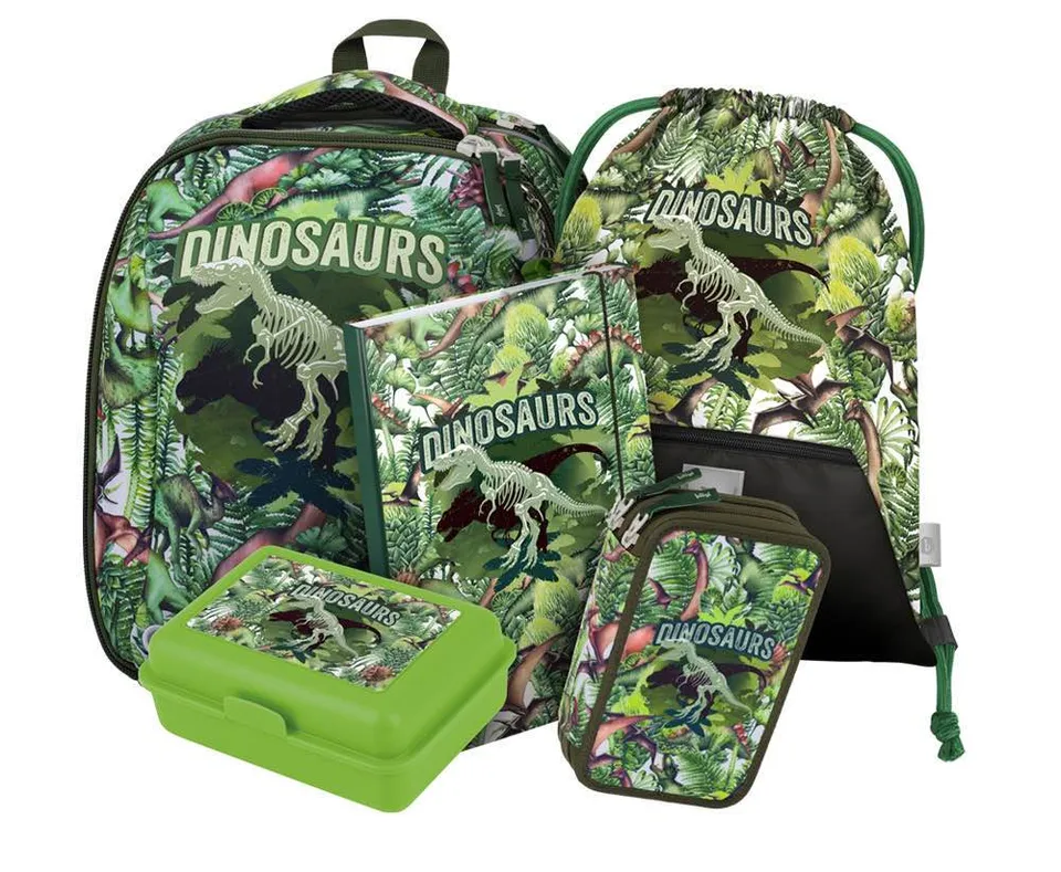 baagl-shelly-dinosaurs-ii-set-cartable-23-l-trousse-gym image 1