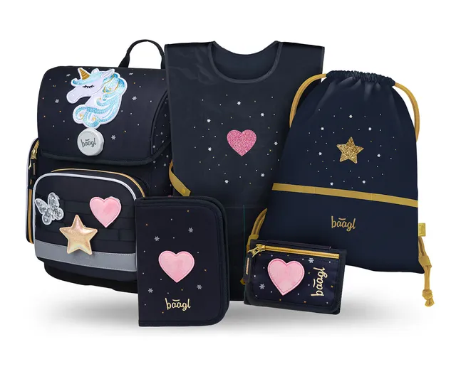 baagl-ergo-unicorn-gold-ii-cartable-ensemble-scolaire-fille-19-l image 1