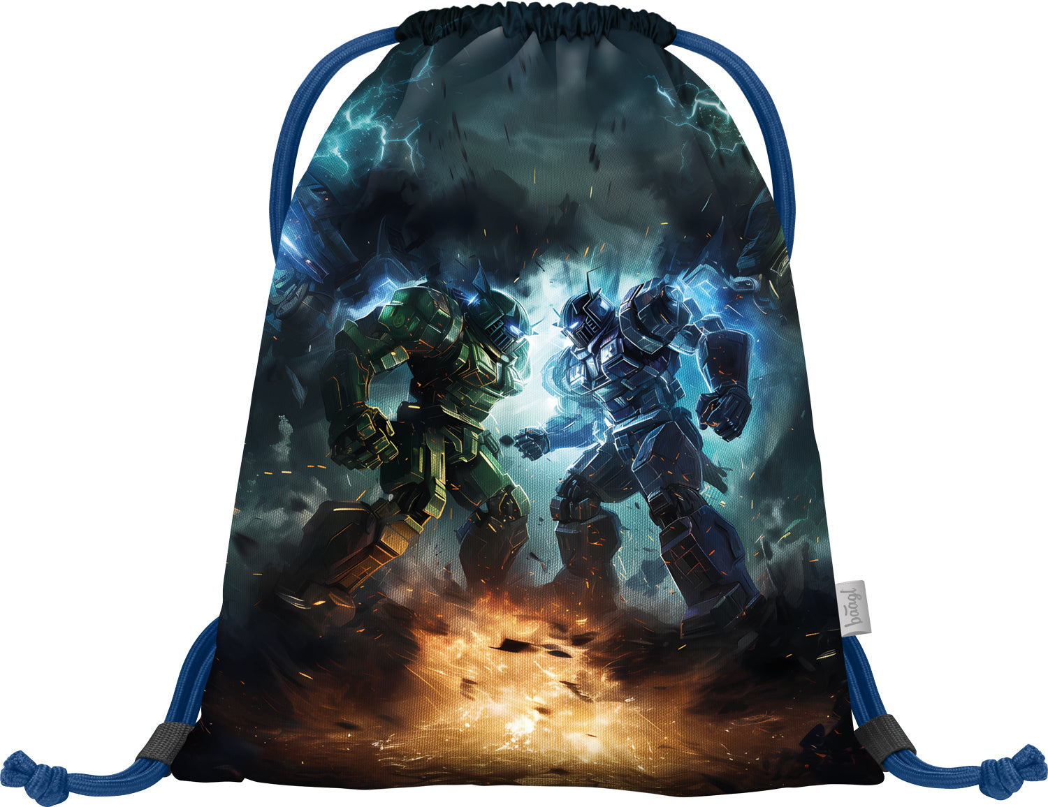 baagl-gym-sacks-robots-sac-de-sport-enfant-mousqueton image 1