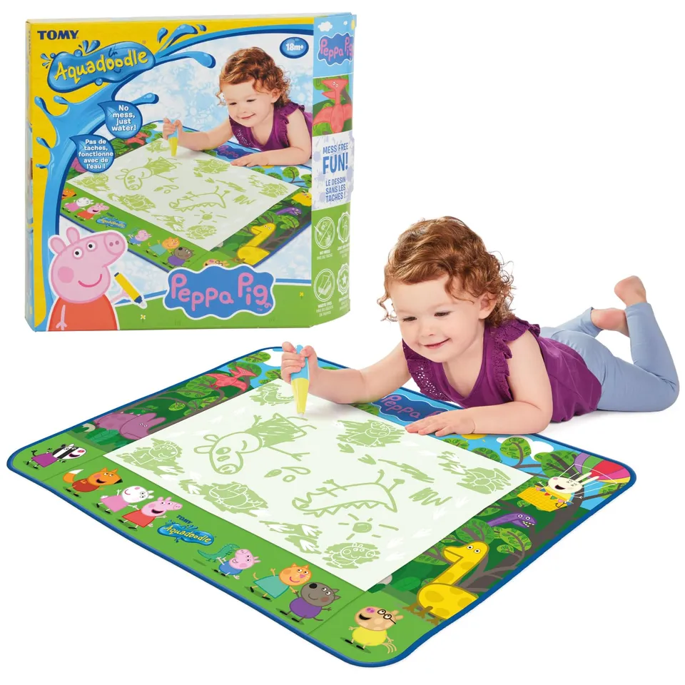 aquadoodle-mini-mat-peppa-pig-tapis-dessin-eau-dinosaures-75x55-cm image 1