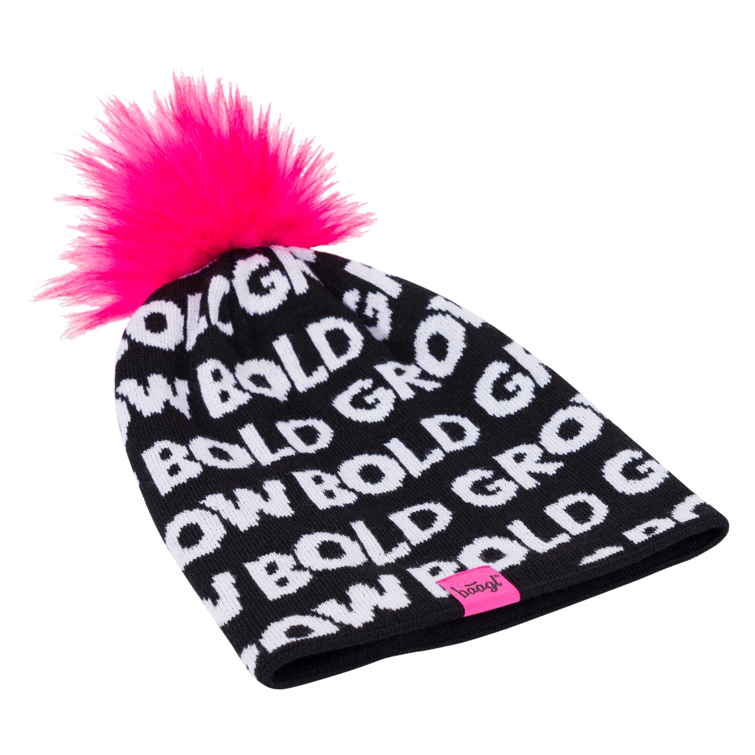 baagl-bonnet-tricot-rose-pompon-enfant-6-12-ans image 1