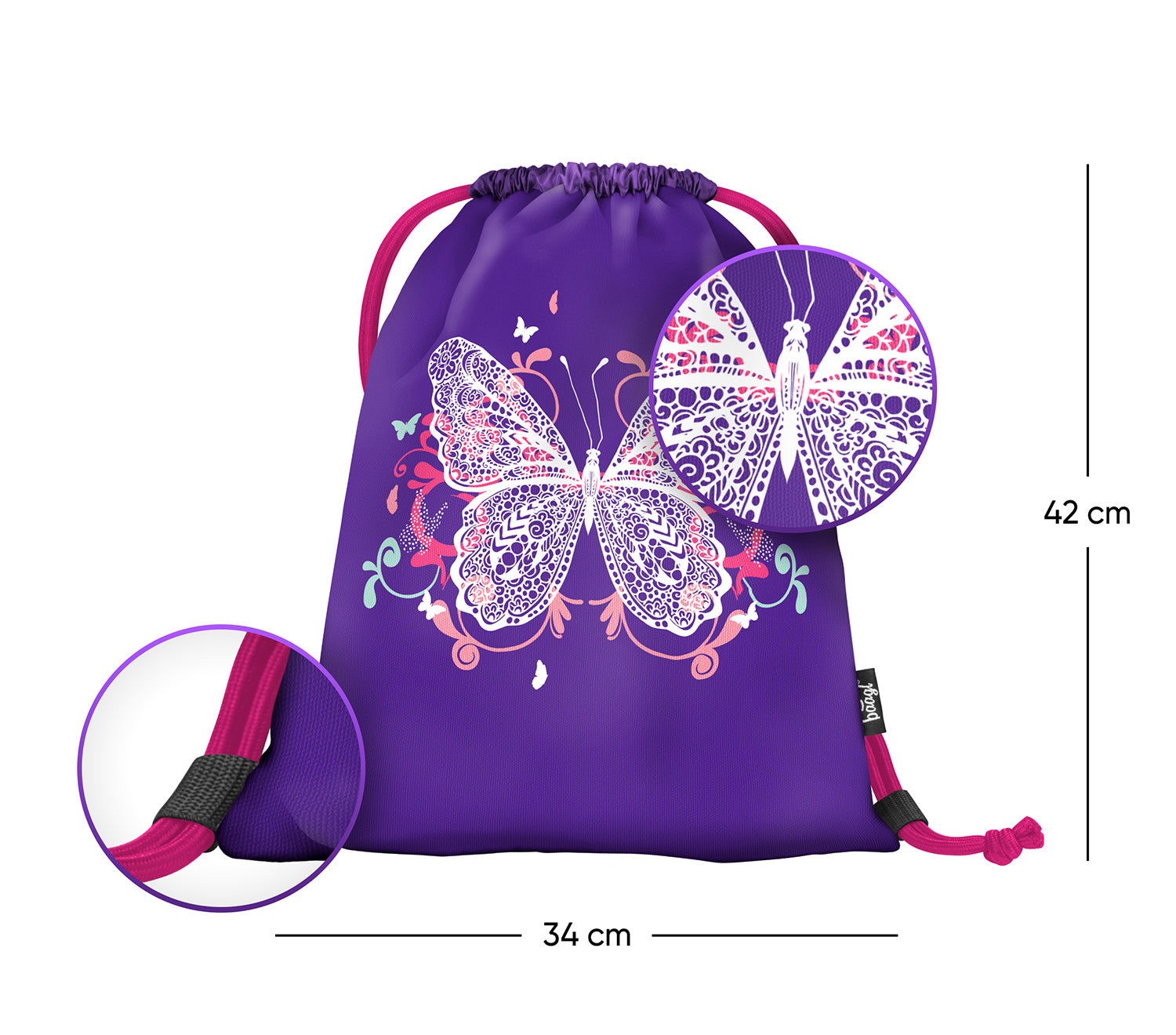 baagl-butterfly-sac-gym-cordon-lavable image 2