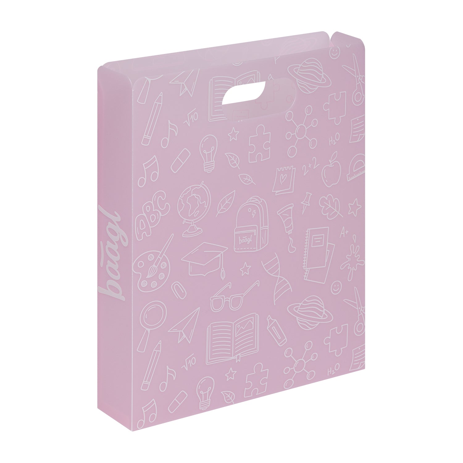baagl-school-pink-chemise-plastique-recycl-poign-e image 1