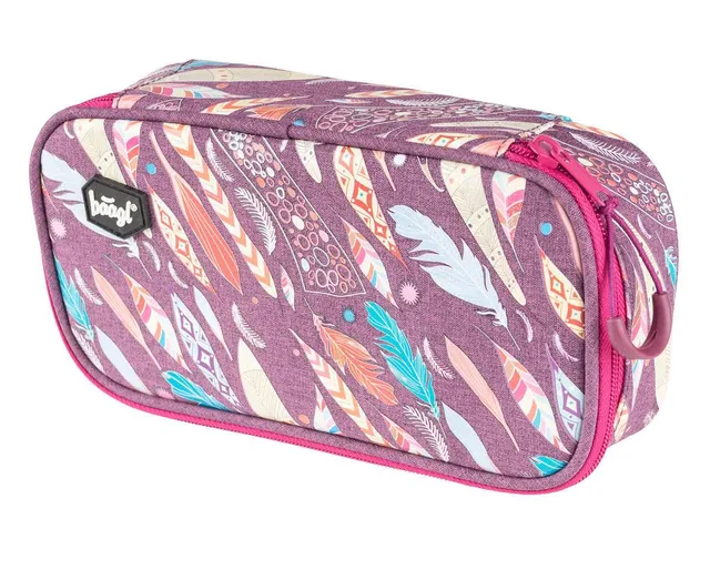 baagl-feathers-trousse-scolaire-rigide-double-fille image 1